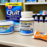 **

A close-up, inviting shot of various Nicotine Replacement Therapy (NRT) products laid out on a clean surface. Include a nicotine patch, gum, and lozenges. Focus on the textures and colors of the products. The background should be soft and blurred, perhaps a pharmacy shelf or a doctor's desk. The overall mood is hopeful and accessible, emphasizing the idea of a "personalized toolkit" for quitting. Lighting should be bright and professional.
*Keywords:* NRT, nicotine patch, nicotine gum, nicotine lozenges, quit smoking, smoking cessation, healthy lifestyle, pharmacy, medication, help, tools.

**