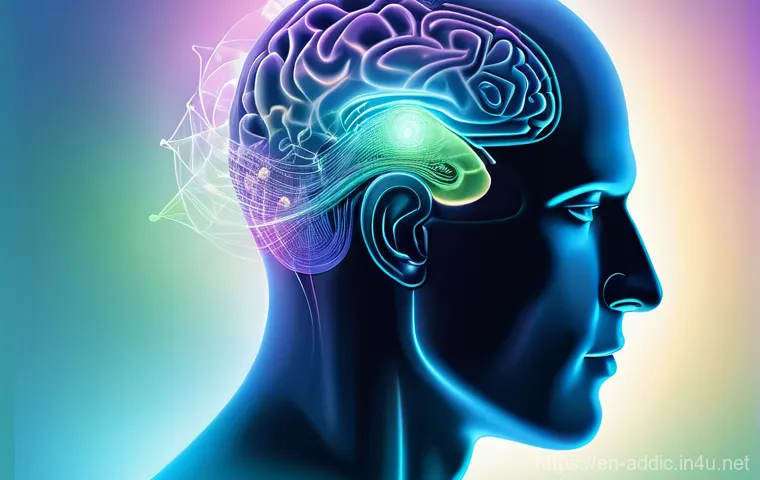 마약중독 치료 약물 - **Prompt: The Science of Serenity**
An abstract, stylized depiction of a human head, seen in pro...