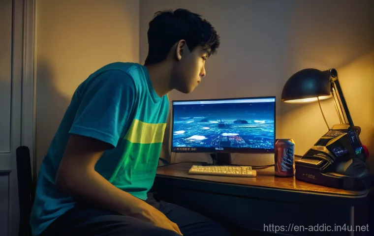 게임 중독 증상 분석 - Image Prompt 1: The Lingering Game**